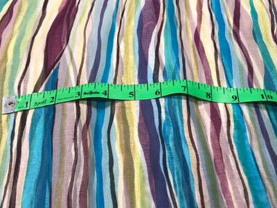 100% silk organza stripes multi color fabric 44" wide [17064]