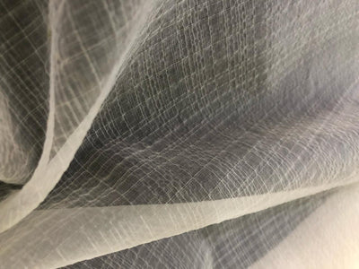 100% silk organza self plaids fabric 44" wide [15743]