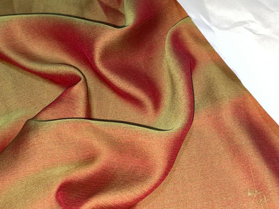 Silk chiffon fabric 44" WIDE available in 32 gm and 60 gm in colors rusty orange/hot pink/lavender/red/redxgreen/bright yellow/mustard x blk/rustxblk/ocean green/orangepink/bluegreen/burgundybrown/charcoal/ black/purple blue/green yellow/orange]