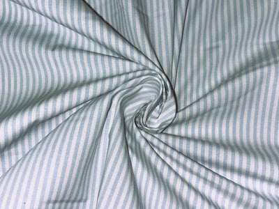 100% Cotton POPLIN STRIPES 4MM blue and white  58" wide [17196]