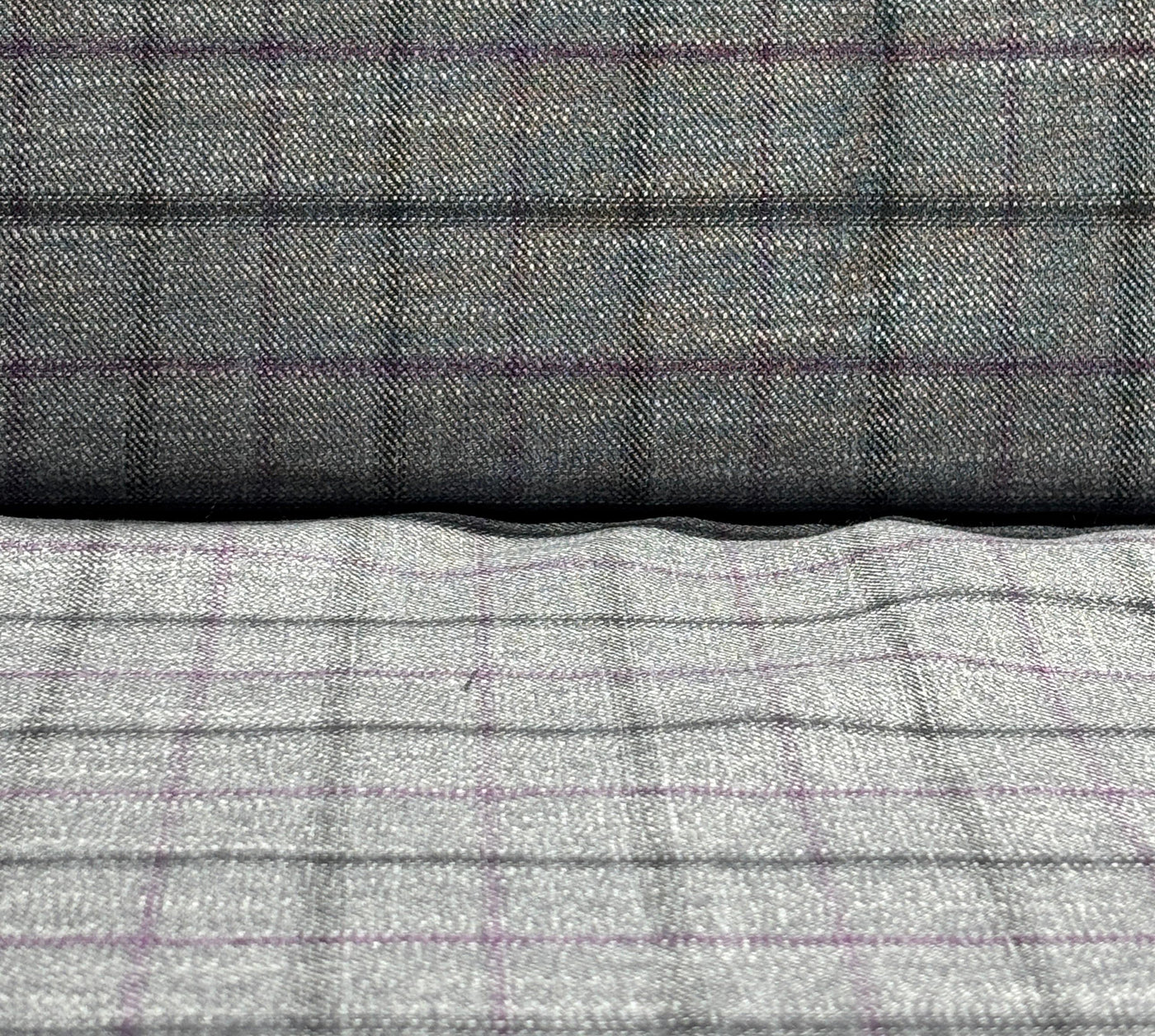Suiting Huddersfield blend — 100% bamboo available in 2 colors Grey with a dash of purple and blue with mustard[17755/56]