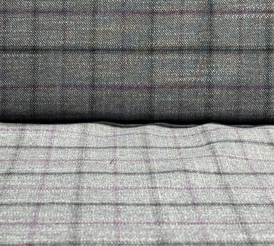 Suiting Huddersfield blend — 100% bamboo available in 2 colors Grey with a dash of purple and blue with mustard[17755/56]