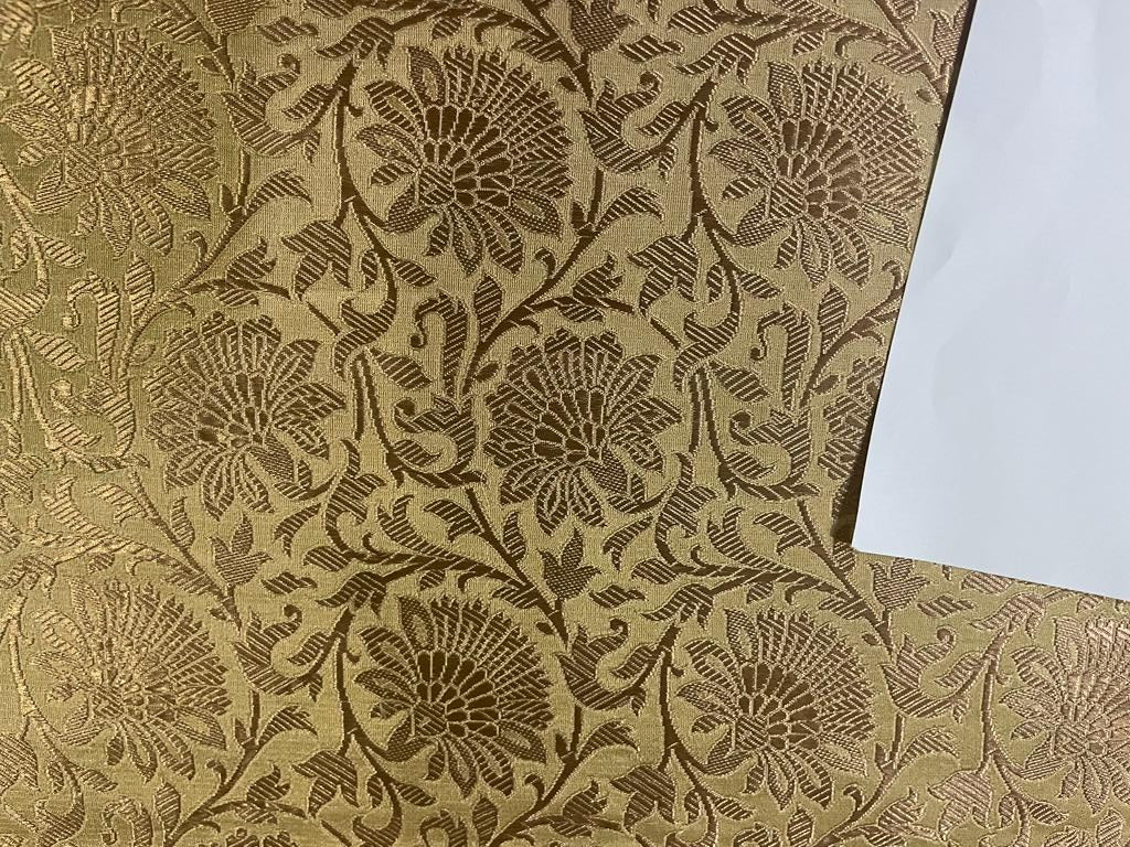 Heavy Silk Brocade Fabric Gold &amp; Antique Gold BRO114[1]