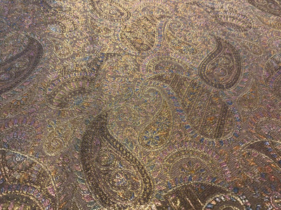 Silk Brocade fabric pastel pink and lilac paisleys BRO1093[3]