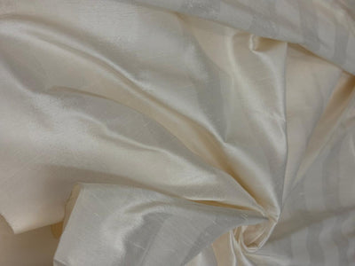 100% Pure Silk dupion self white  stripe 54" wide DUPS73[2]