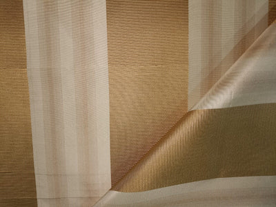 100% silk taffeta satin stripe CREAM AND CARAMEL TAFS72[2]