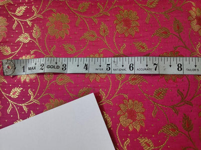 Silk Brocade fabric CANDY PINK X METALIC GOLD jacquard  44" wide BRO895A[1]