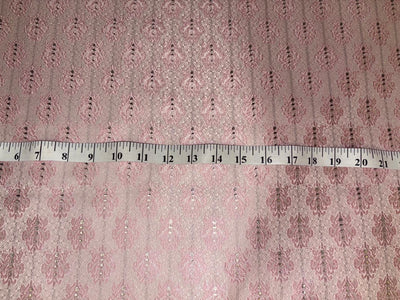 Silk Brocade fabric 44"baby pink  motif with subtle lurex dots  BRO1066[3]