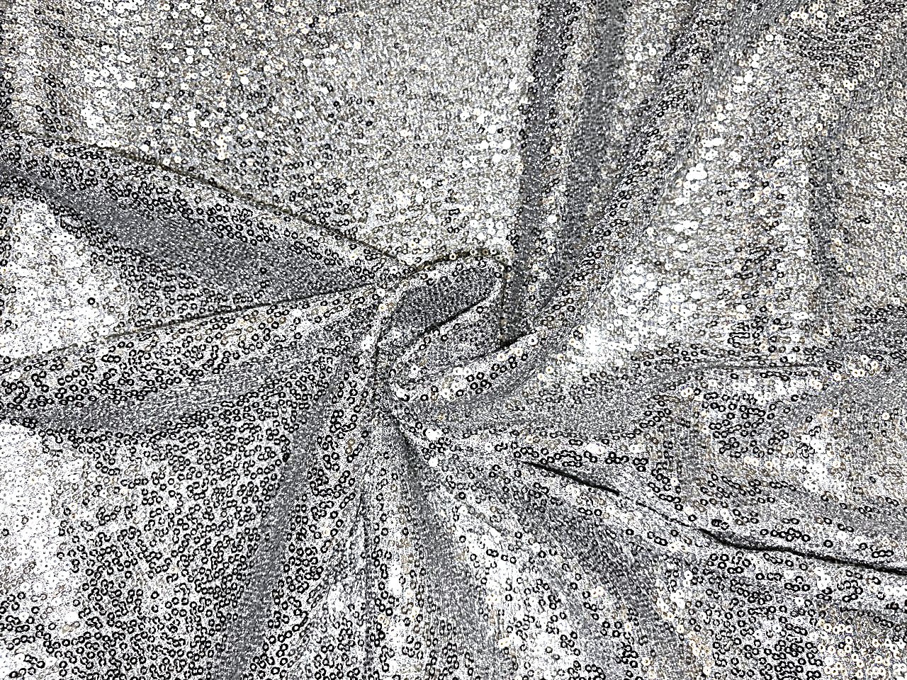 Net Fabric with sequin silver  58'' wide [18600]