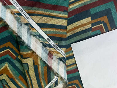 100% linen European linen digital  print fabric 58" wide [15381]