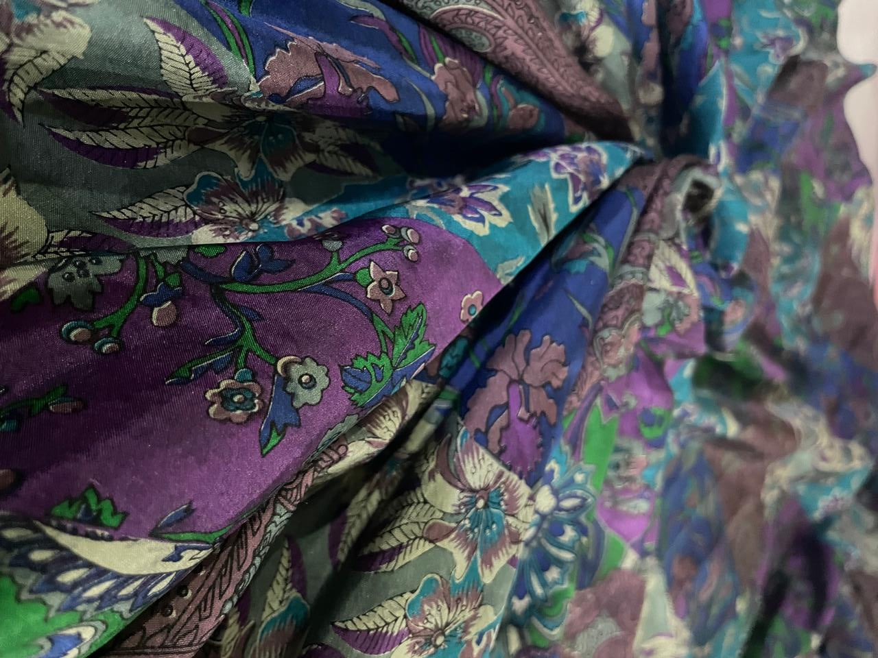 Pure silk HABOTAI FLORAL MULTI COLOR 80 gms [15532]