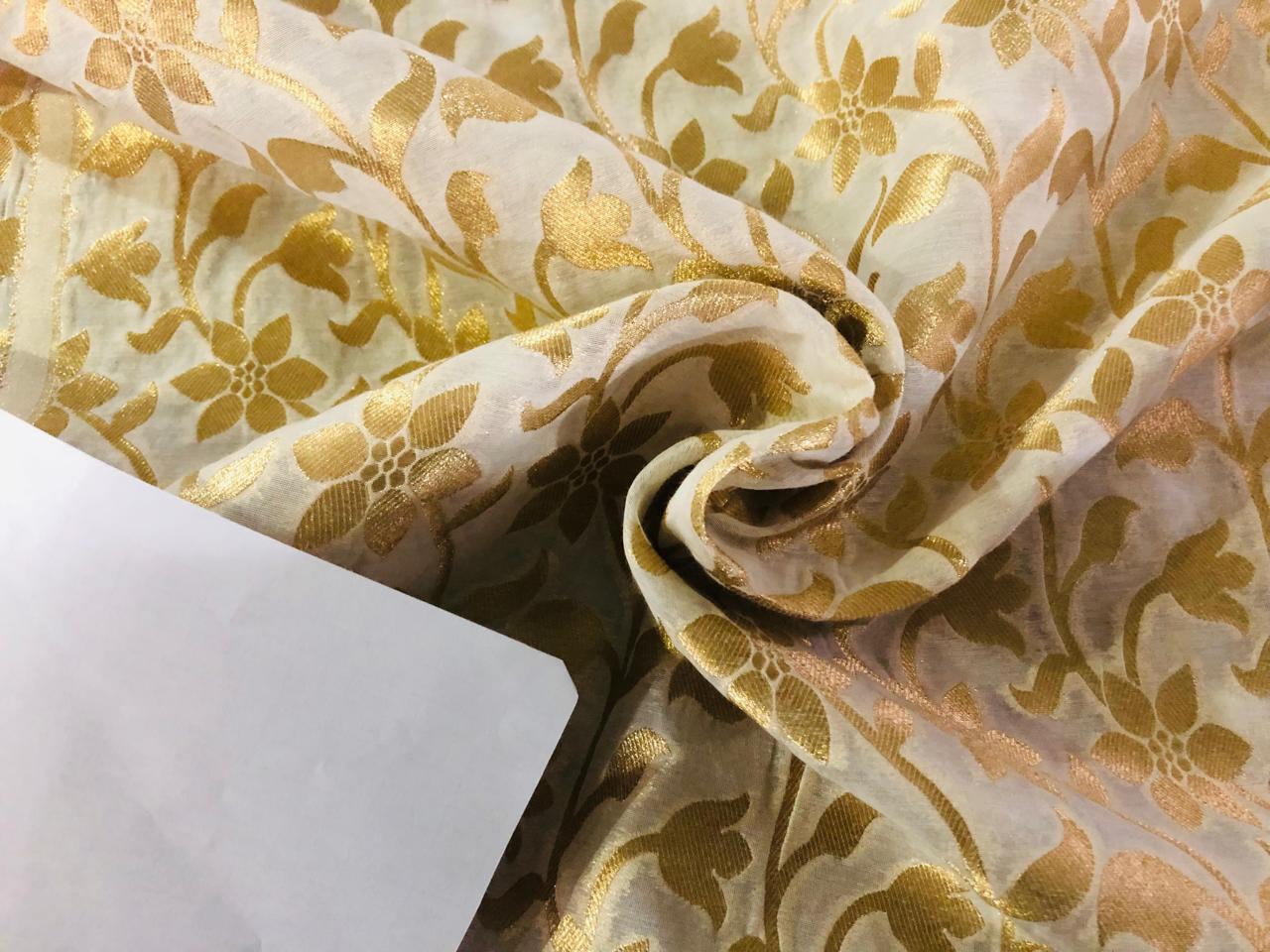 Melted Gold/ Paisley Silk Brocade JV-1579 Fabric