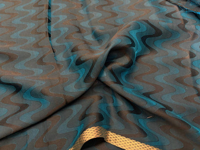 100% silk crepe 16 momme JACQUARD two tones available in 3 colors teal/navy , green/burgundy ,red/gold 44" wide [18369/70/71]