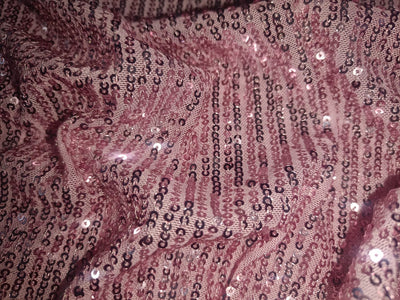 Net Fabric with SEQUENCE work 58" Wide available in 4 colors pink ,black, aubergine and emerald