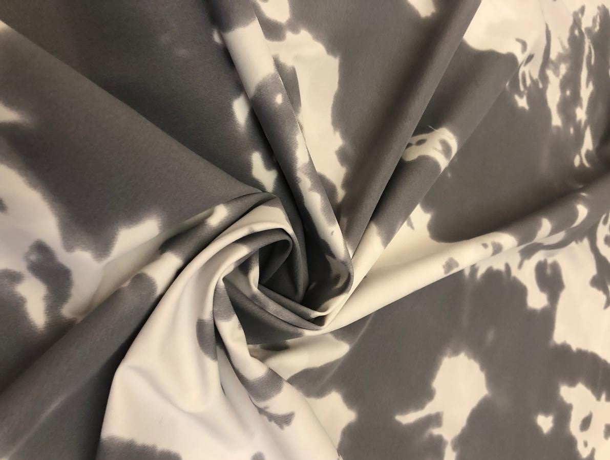 Polyester lycra Digital Camouflage Print Dress fabric 58 Inches wide available in white and charcoal grey [18550/51]