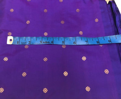 100% PURE Silk Brocade fabric with tiny floral motifs in gold available in 3 , two tone shades BRO1101[1/2/3]