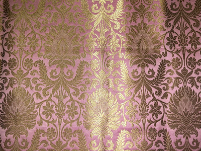 Silk Brocade fabric mulberry with beautiful gold  jacquard BRO1076[1/2]