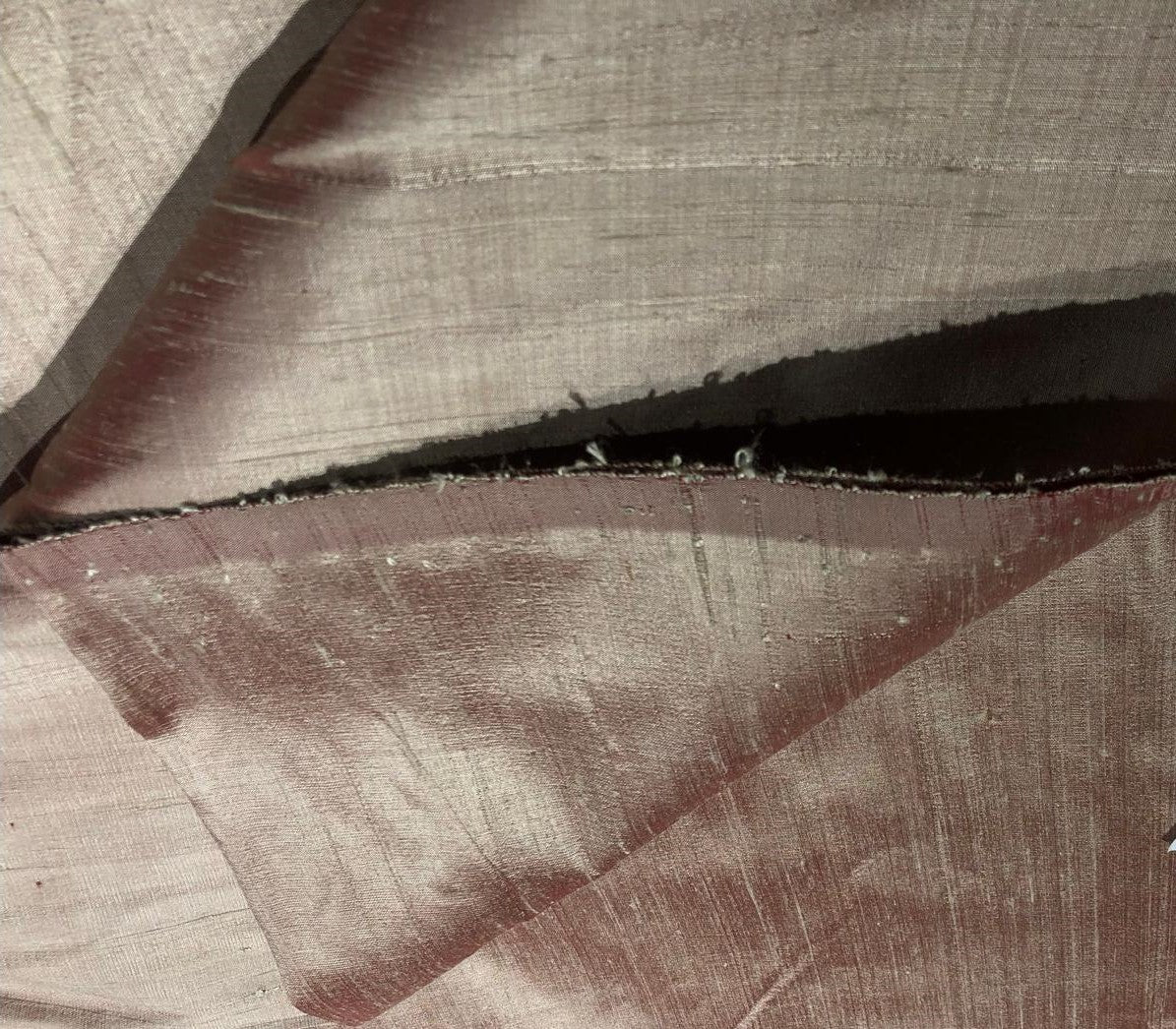 100% Pure silk dupioni fabric red x cream  color 54" wide with slubs MM129[1]