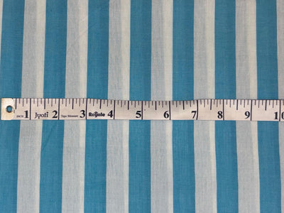 100% Cotton Poplin 58" wide  blue and white stripes [18324]