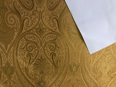 Silk Brocade fabric Paisleys gold x metallic gold Color 44" wide BRO712[5]