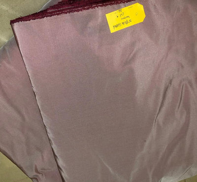 100% pure silk TAFETTA  fabric 2 tone ivory x burgandy [onion pink] TAF348