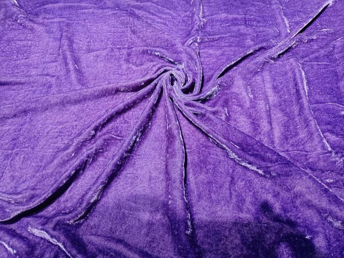 100% Chinese Plush Purple Silk Velvet Fabric ~ 44&quot; wide