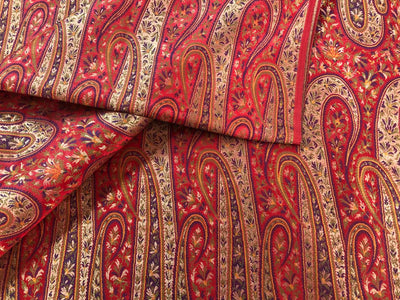 Silk Brocade fabric multi color paisleys available in 2 colors royal blue and red  BRO1093[1/2]