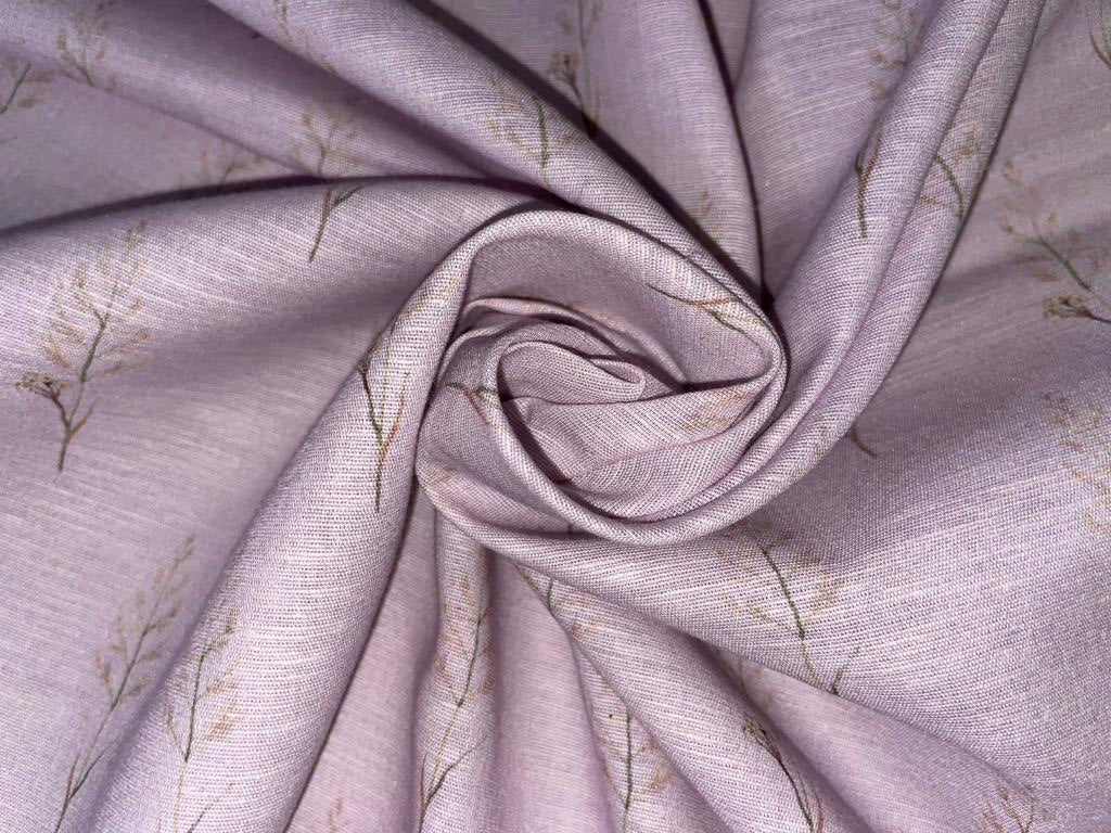 100% Linen LILAC with motif Fabric 44" wide [15420]