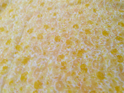 Silk chiffon printed  fabric BRIGHT yellow and ivory  COLOR ABSTRACT PRINT 44" wide [17046]