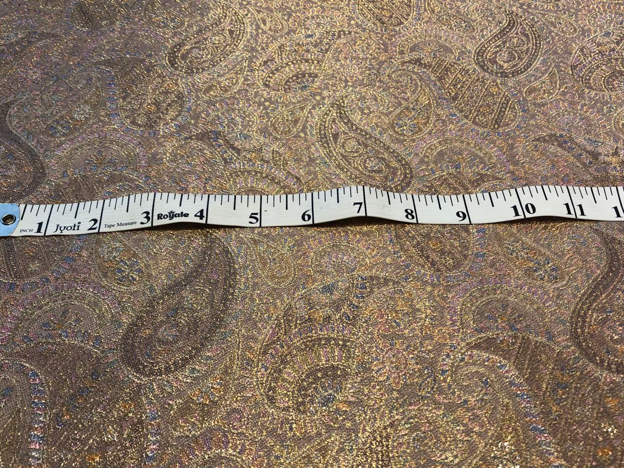 Silk Brocade fabric pastel pink and lilac paisleys BRO1093[3]