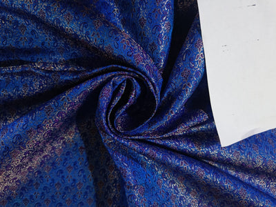 Silk Brocade Fabric Blue,Red & metallic Gold 44" wide BRO148[4]