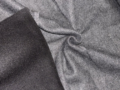 Wool Blended Diagonal Cord Weave fabric fused with black light wool  147 cms wide [18397]
