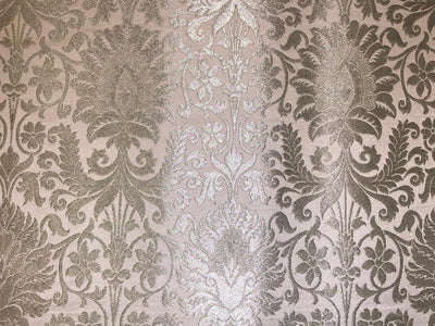 Silk Brocade fabric white with silver jacquard BRO1087[2]