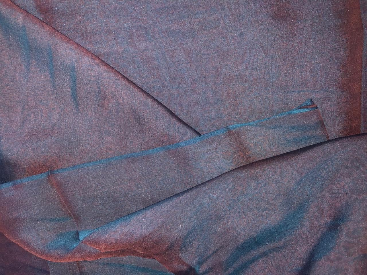 Silk flat chiffon fabric 54"2tone available in 3 colors blue x pink, orange x pink and peach x green