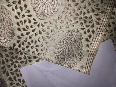 Brocade Heavy KING KHAB  Fabric GOLDEN CREAM WITH METALIC GOLD JACQUARD 36" WIDE BRO983[3]
