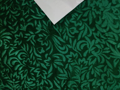 Emerald Green Devore Embossed Viscose Burnout Velvet fabric 44" wide [5623]