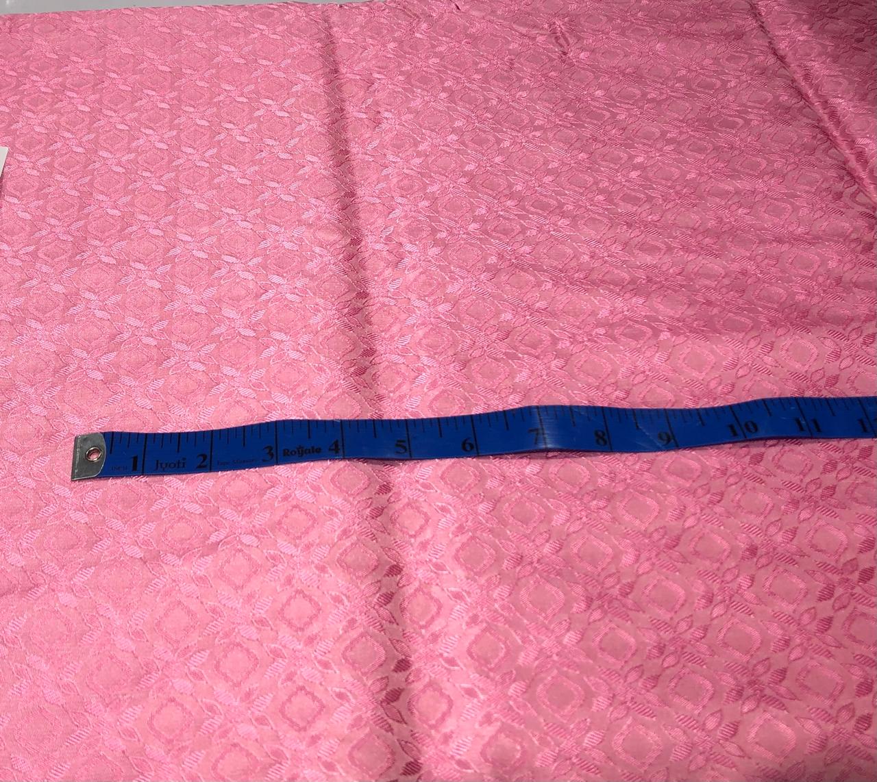 Silk Brocade fabric 44" self geometric  jacquard available in 4 colors pink ,olive , white ivory and lilac BRO1051