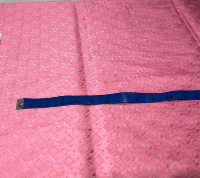 Silk Brocade fabric 44" self geometric  jacquard available in 4 colors pink ,olive , white ivory and lilac BRO1051
