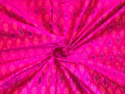 100% pure silk dupion ikat fabric pink color 44" wide available in 3 combinations[18470/71/72]