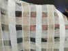 SEMI SILK ORGANZA FABRIC GOLD AND IVORY COLOR FANCY PLAIDS 56" WIDE