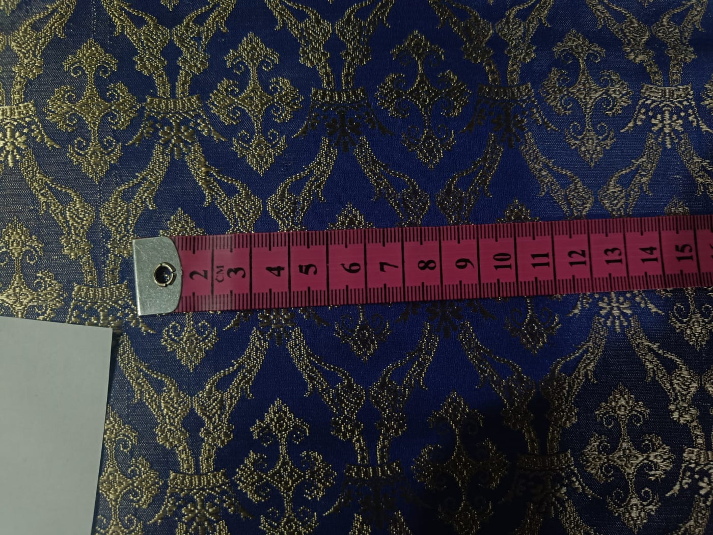 Silk brocade vestment fabric ROYAL BLUE X  GOLD BRO155[7]