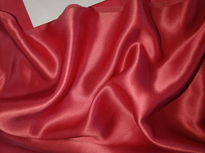 100% PURE SILK SATIN FABRIC 118 GRAMS CORAL COLOR 44&quot;'wide [31.46 MOMME]