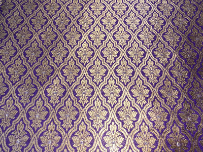 Silk Brocade fabric with subtle gold metallic jacquard motifs44" wide available in 4 colors rosy brown ,rust, bottle green and purple BRO1104