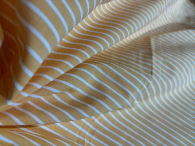 100% Cotton STRIPES  58" wide available in 4 colors MANGO/WHITE,DENIM BLUE/WHITE/WHITE WITH 2 BLUESTRIPE AND WHITE WITH BLUE PIN STRIPE