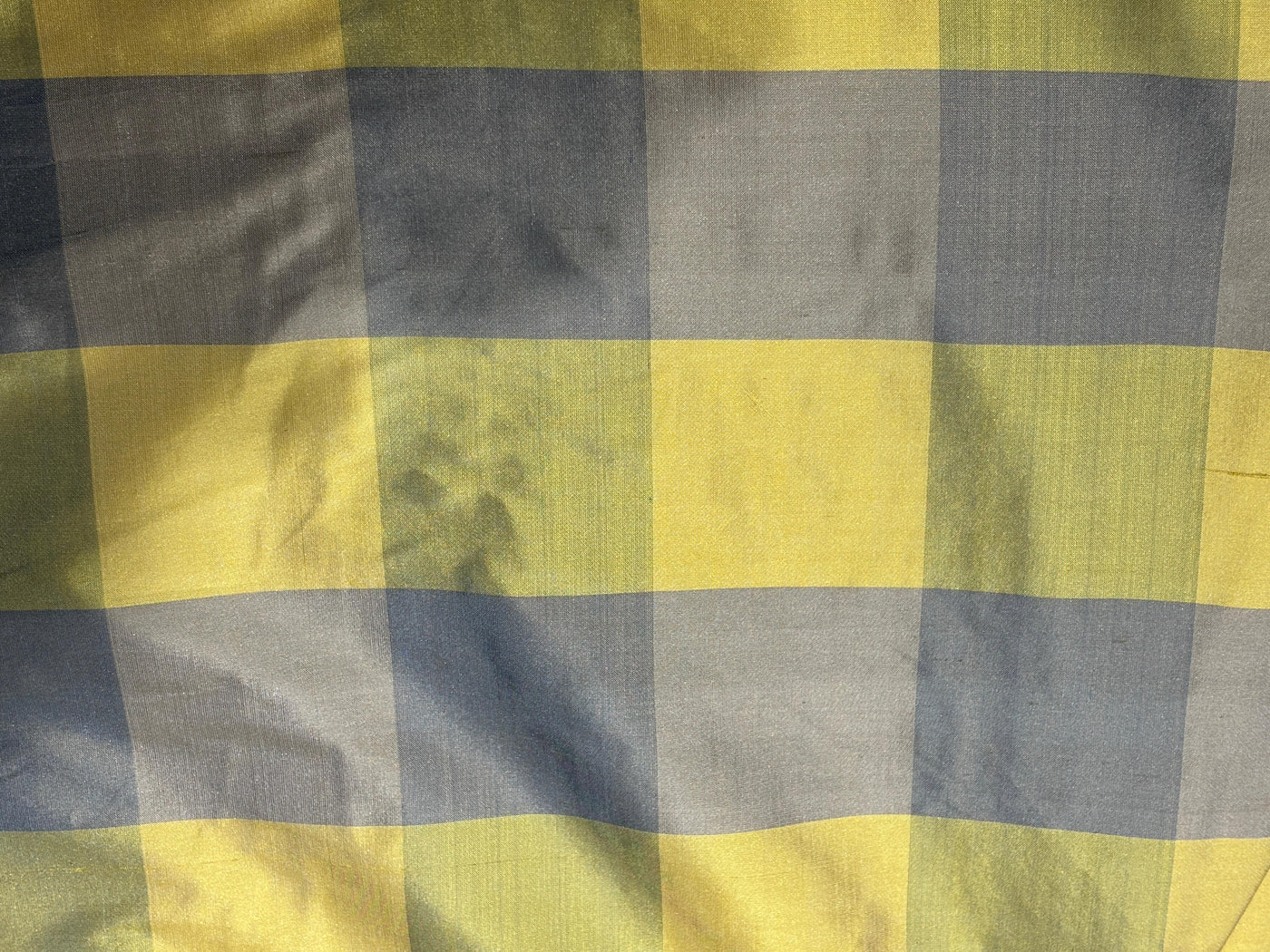SILK Dupioni Fabric blues, gold and green Color Plaids 54" WIDE DUPNEWCROLL31