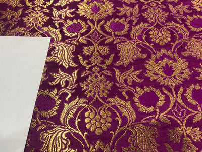 Silk Brocade fabric 44" wide BRO719C[1-6]available in 6 colors BURGANDY ,MANGO ,PURPLE ,GREY, BLUE ,ORANGE