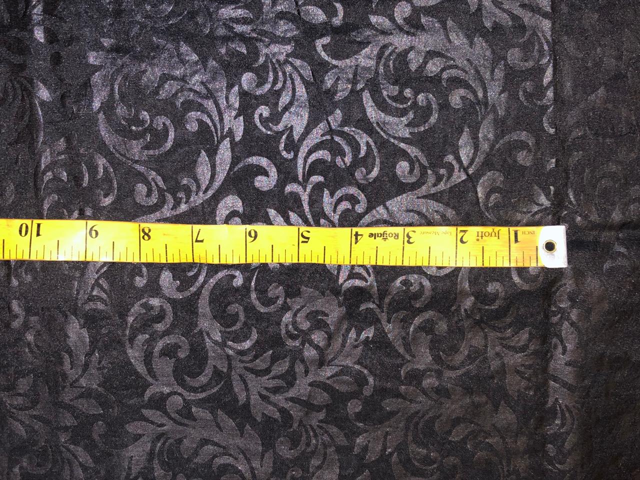 Mull  Cotton Chanderi Fabric embossed 44&quot; wide available in 2 colors black and white [18499/500]