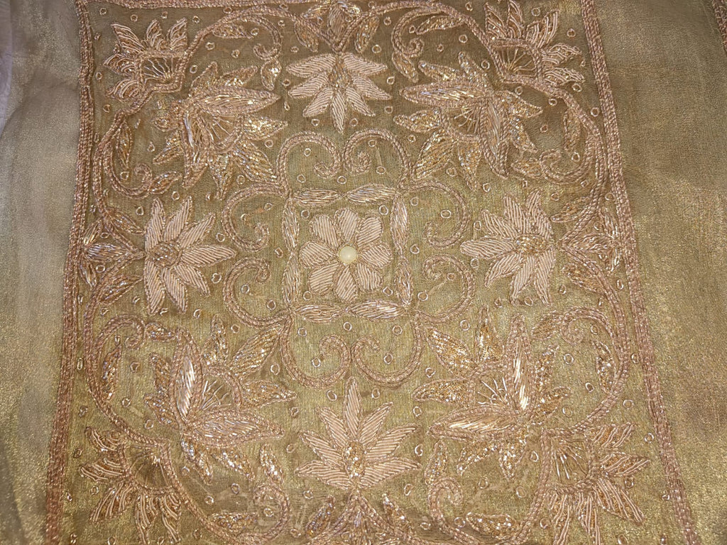 ZARDOSI EMBROIDEREDGOLD MOTIF 10" X `10" available in 5 designs