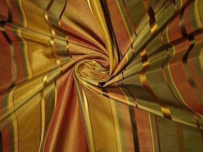 100% SILK TAFFETA FABRIC Multi Colour Gorgeous Satin Stripe 54" wide Taf#S59[1]