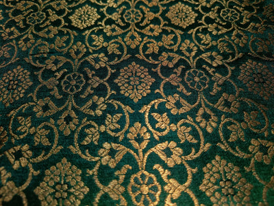 Brocade fabric FLORA,L with metallic gold 44" wide available in 3 colors BRO889 [green/watermelon red/blood red]